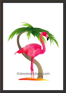 cartoon flamingo tattoo